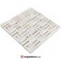 1x48cm Simli Beyaz Mermer Patlatma Doğal Taş - DT1588